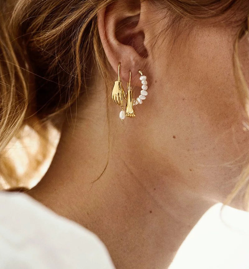Pearl Earrings 巴洛克珍珠耳環(商品氧化需重新鍍金)