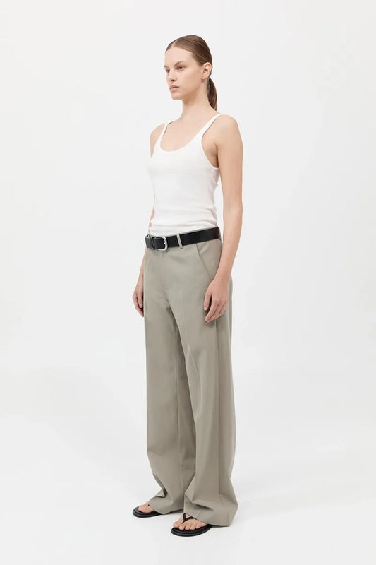 Organic Cotton Slim Scoop Tank有機棉背心-白色