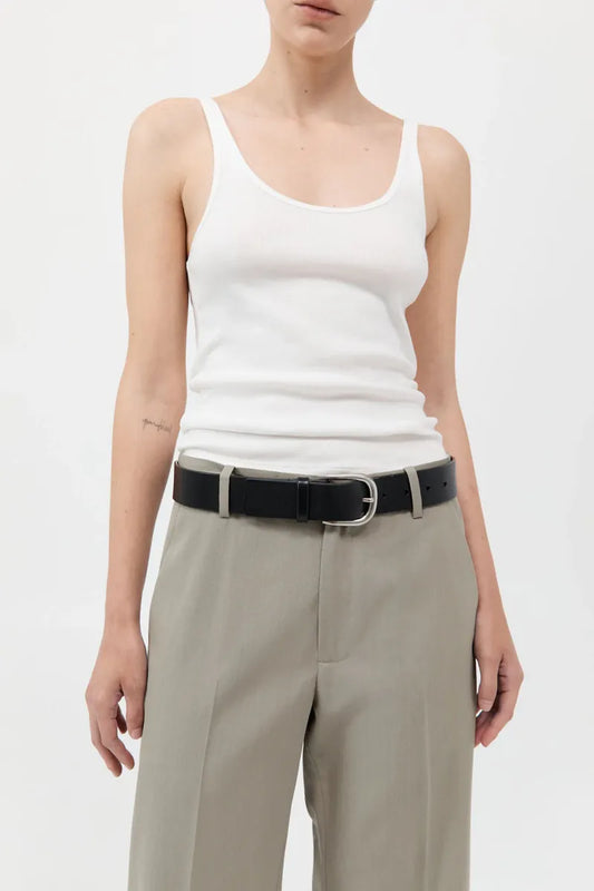 Organic Cotton Slim Scoop Tank有機棉背心-白色