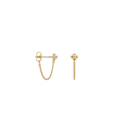 Single Blossom Chain Earrings 花朵鏈條